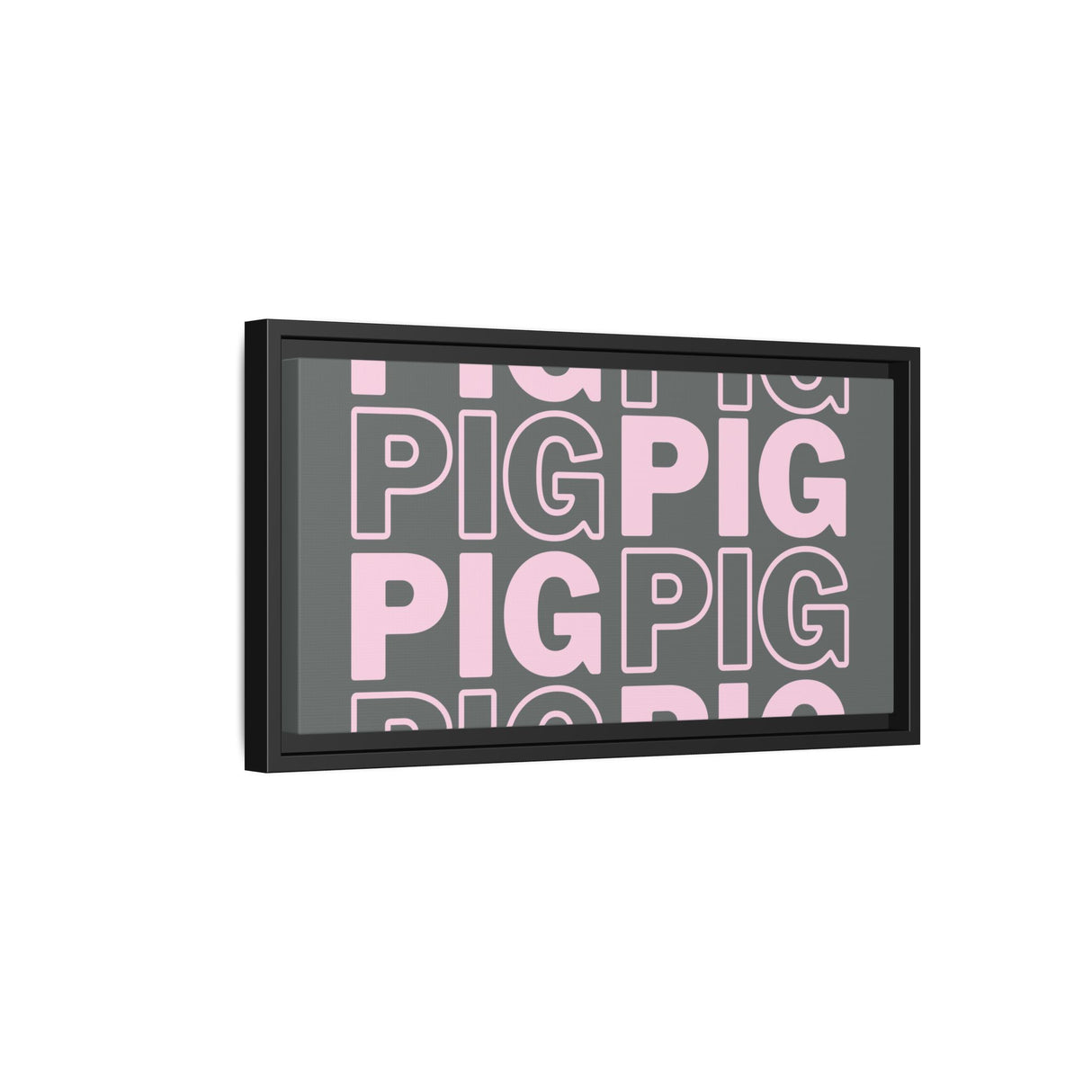 Framed Wall Art - Pink Pig Pattern Design, Modern Home Decor, Fun Kitchen Wall Art