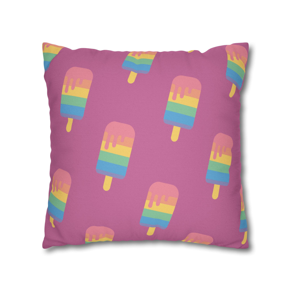 Melting Point Colorful Popsicle Square Pillowcase for Summer Vibes