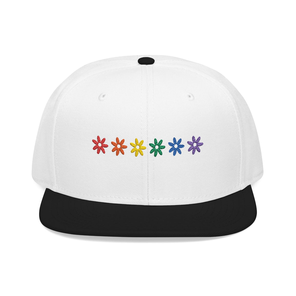 Rainbow Flowers Snapback Hat – Blooms with Bite