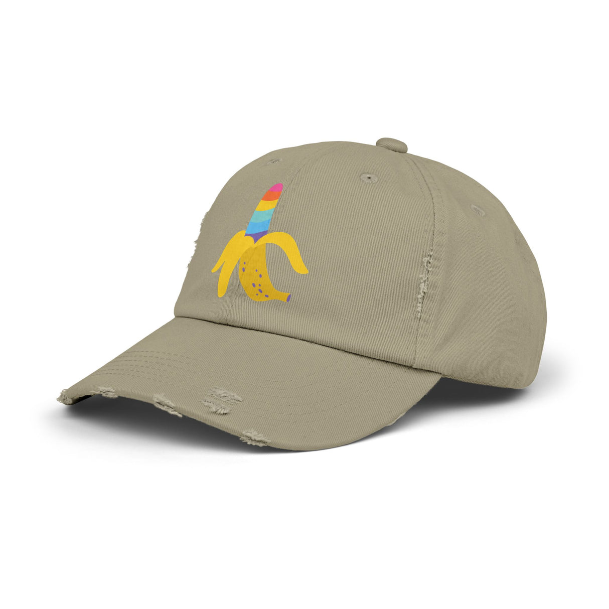 Banana Rainbow Icon Distressed Dad Cap