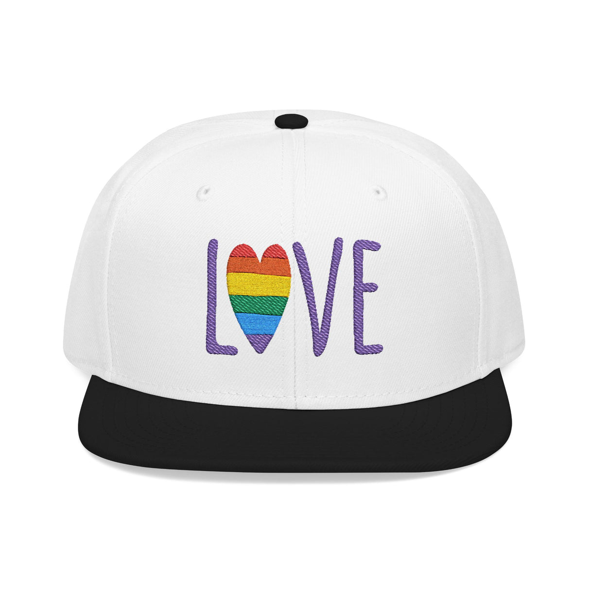 LOVE Rainbow Embroidered Snapback Hat