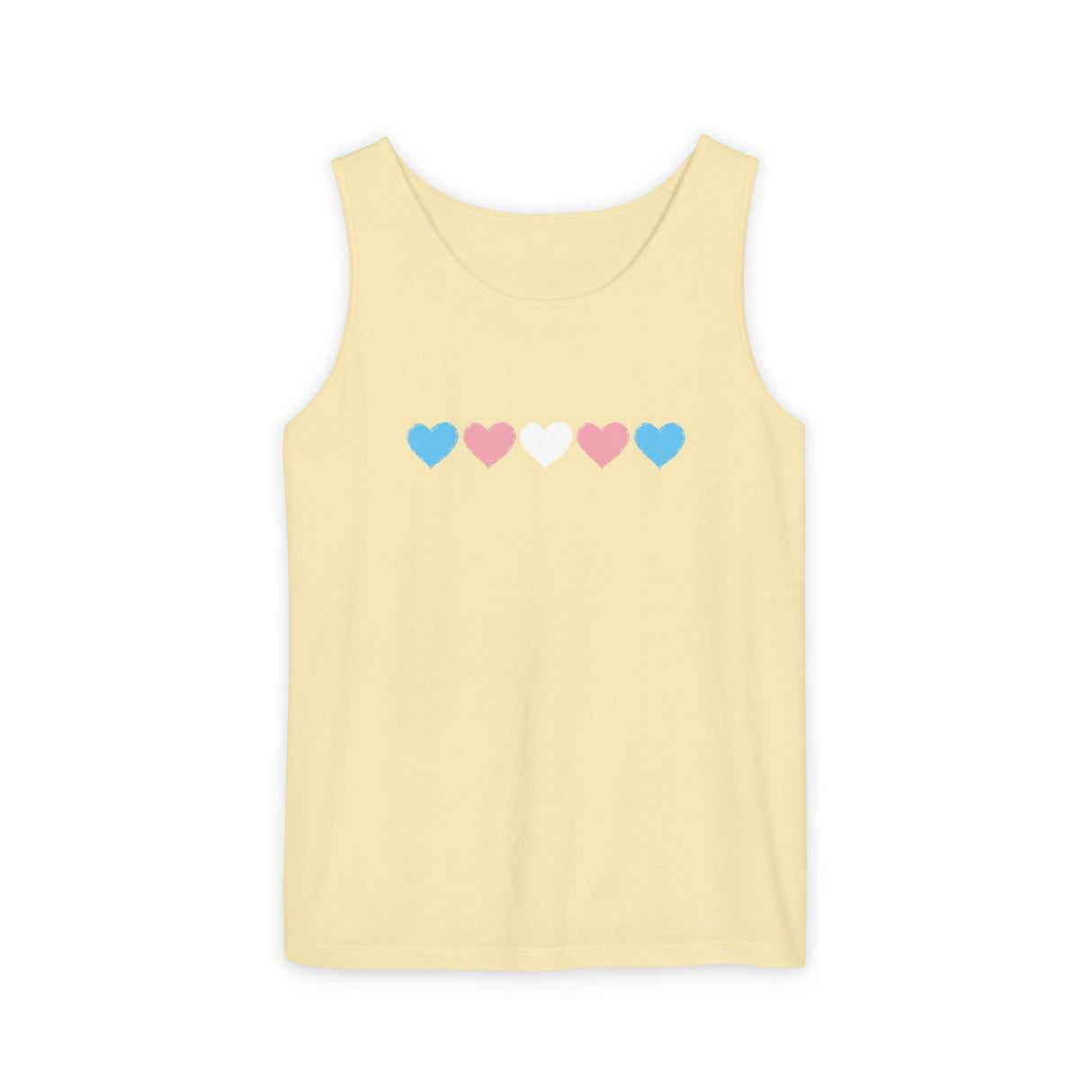 Trans Rainbow Brushstrokes Heavyweight Tank – Washed Feel, Worn With Pride