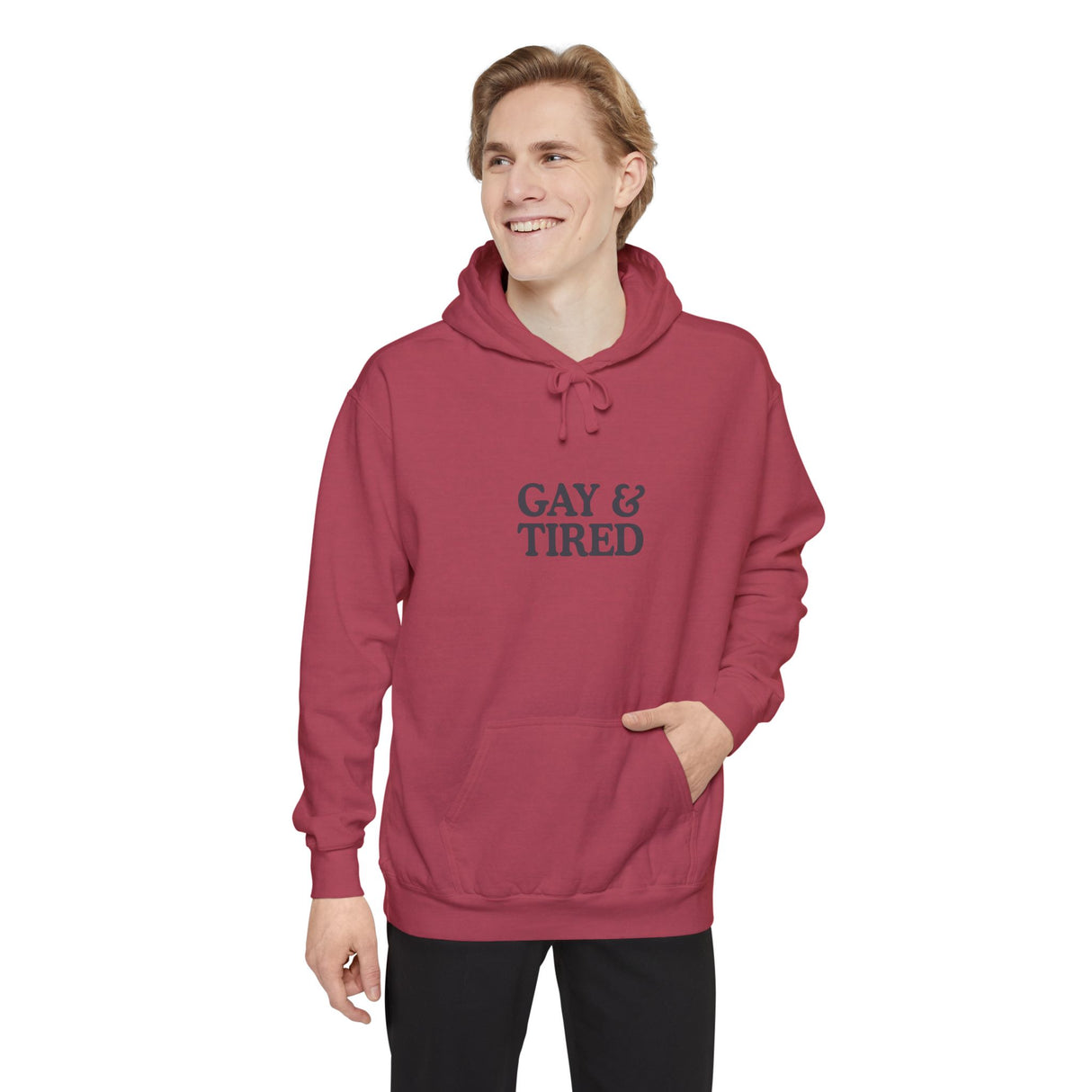 Gay & Tired Unisex Garment-Dyed Hoodie - Casual Comfort for Everyday Wear