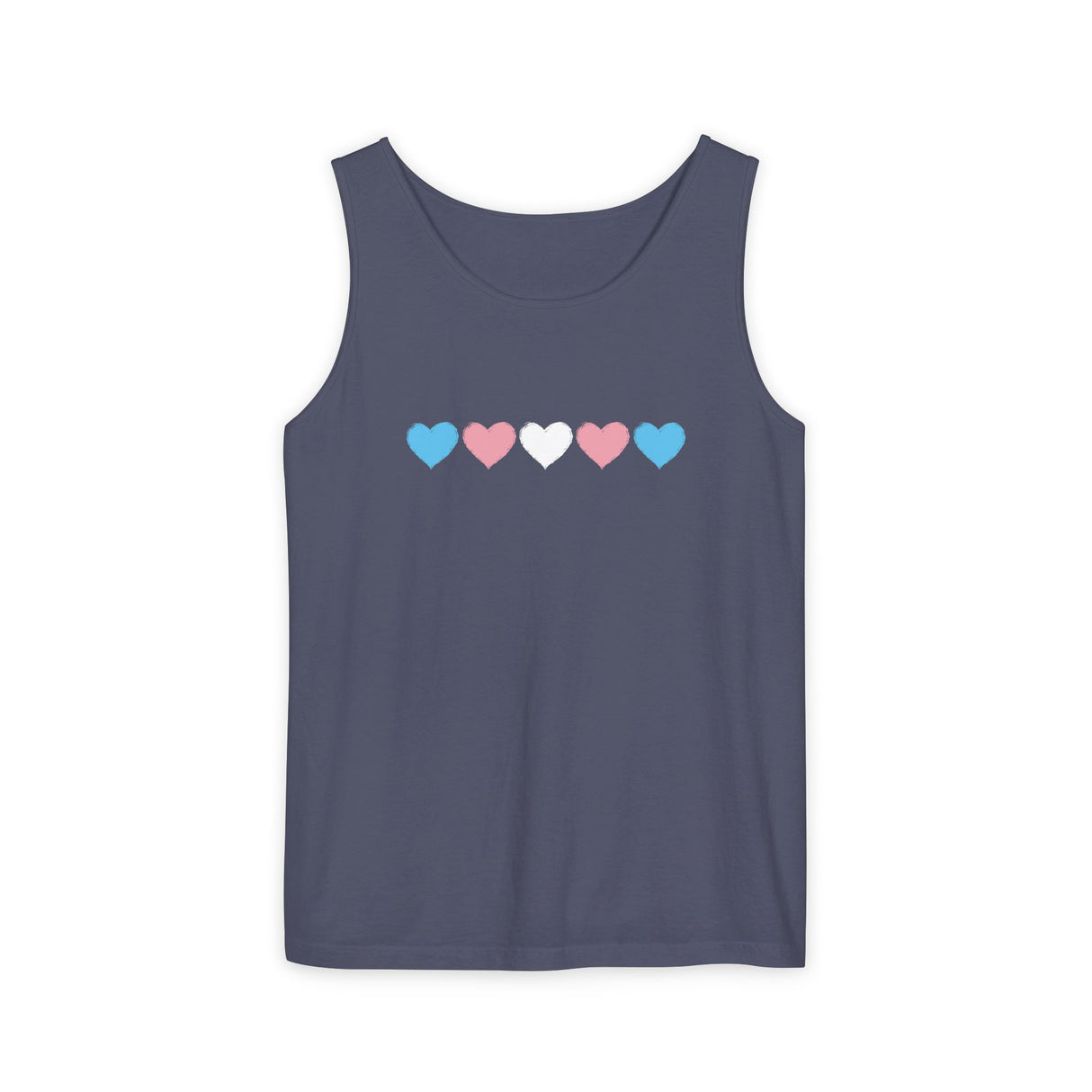 Trans Rainbow Brushstrokes Heavyweight Tank – Washed Feel, Worn With Pride