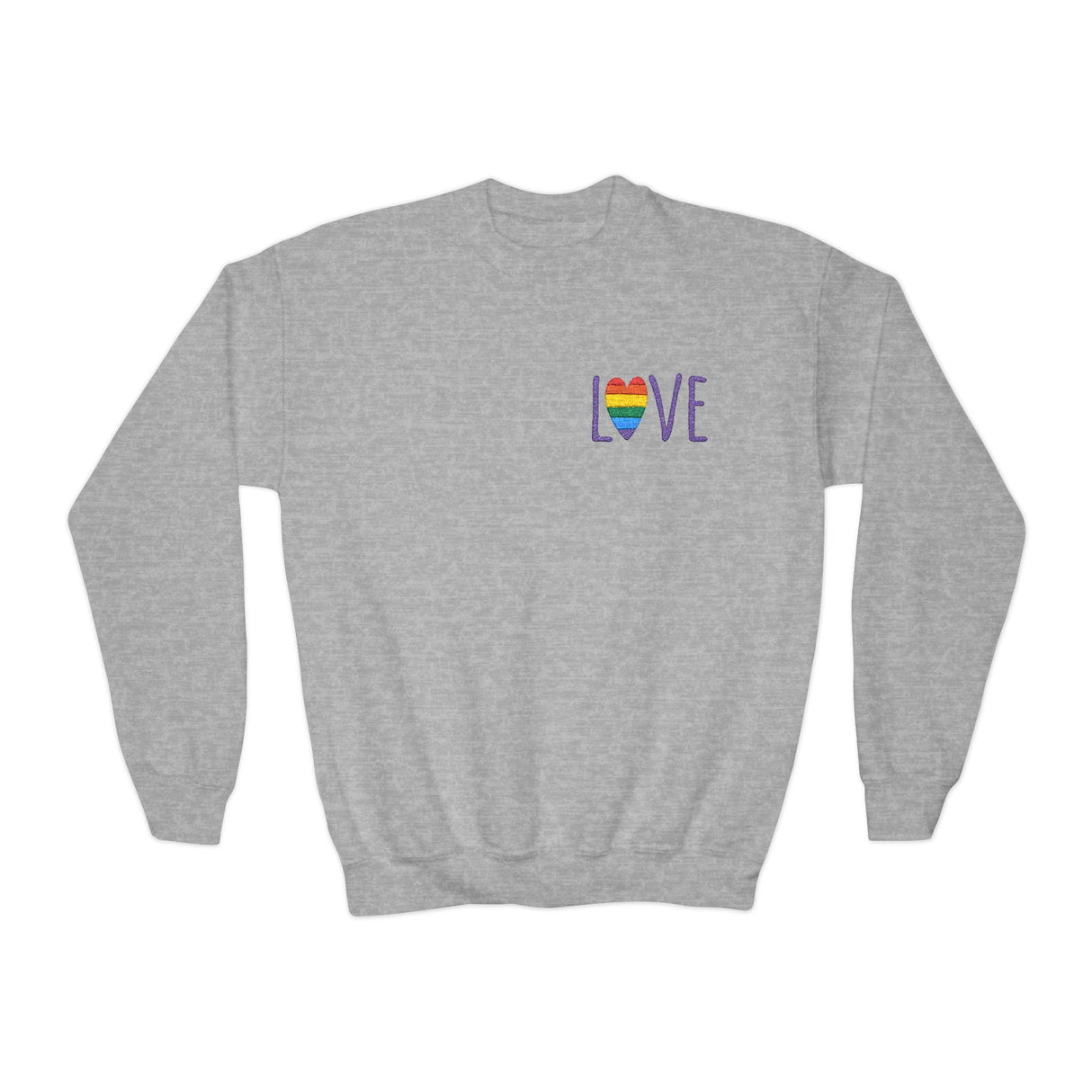 LOVE Rainbow Youth Crewneck Sweatshirt