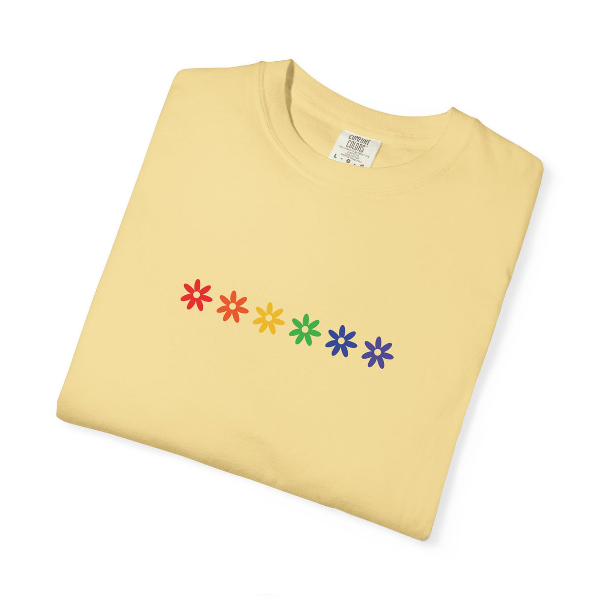 Rainbow Flowers Tee – Washed-In Comfort, Worn-With Pride