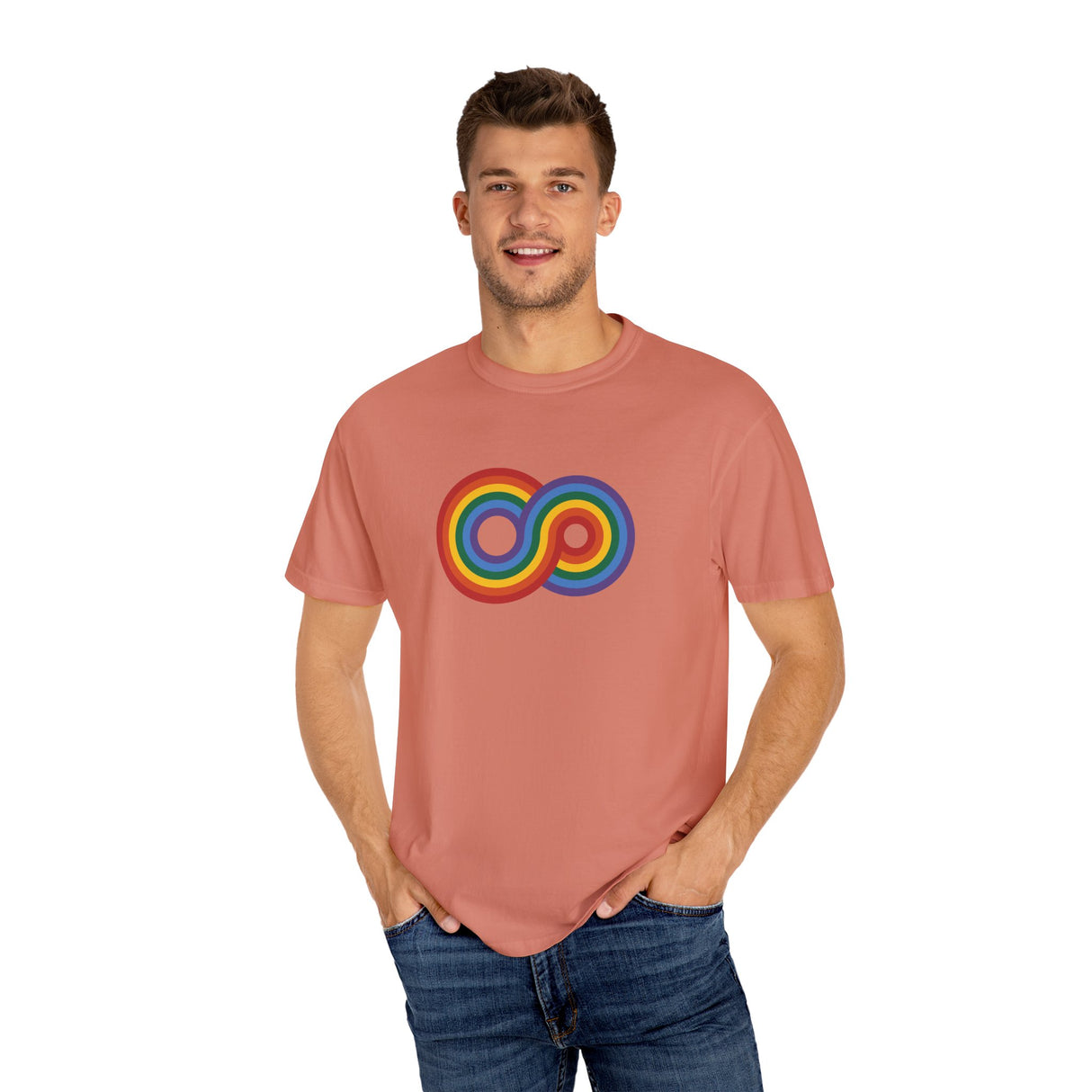 Gayfinity Rainbow Heavyweight Tee – Washed Look, Limitless Pride