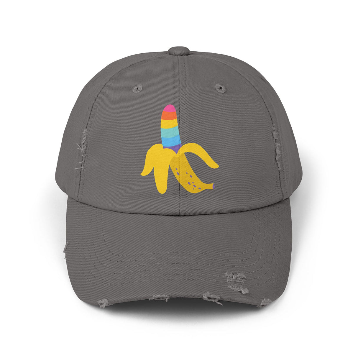 Banana Rainbow Icon Distressed Dad Cap
