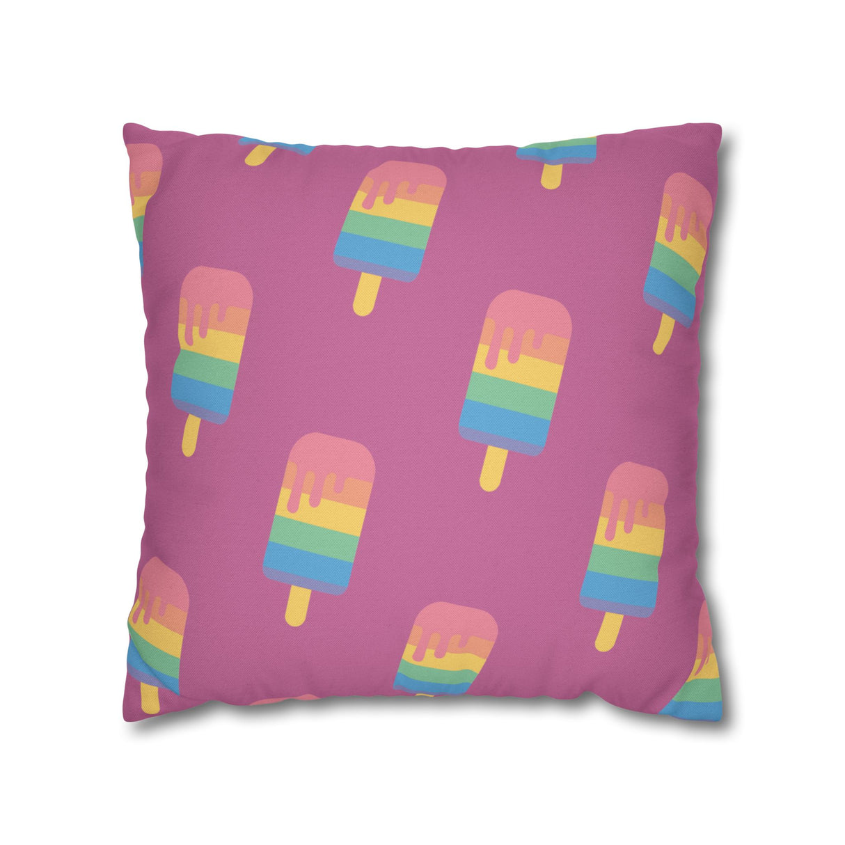Melting Point Colorful Popsicle Square Pillowcase for Summer Vibes