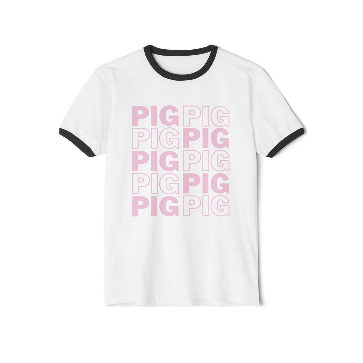 Pig Pattern Cotton T-Shirt with Print