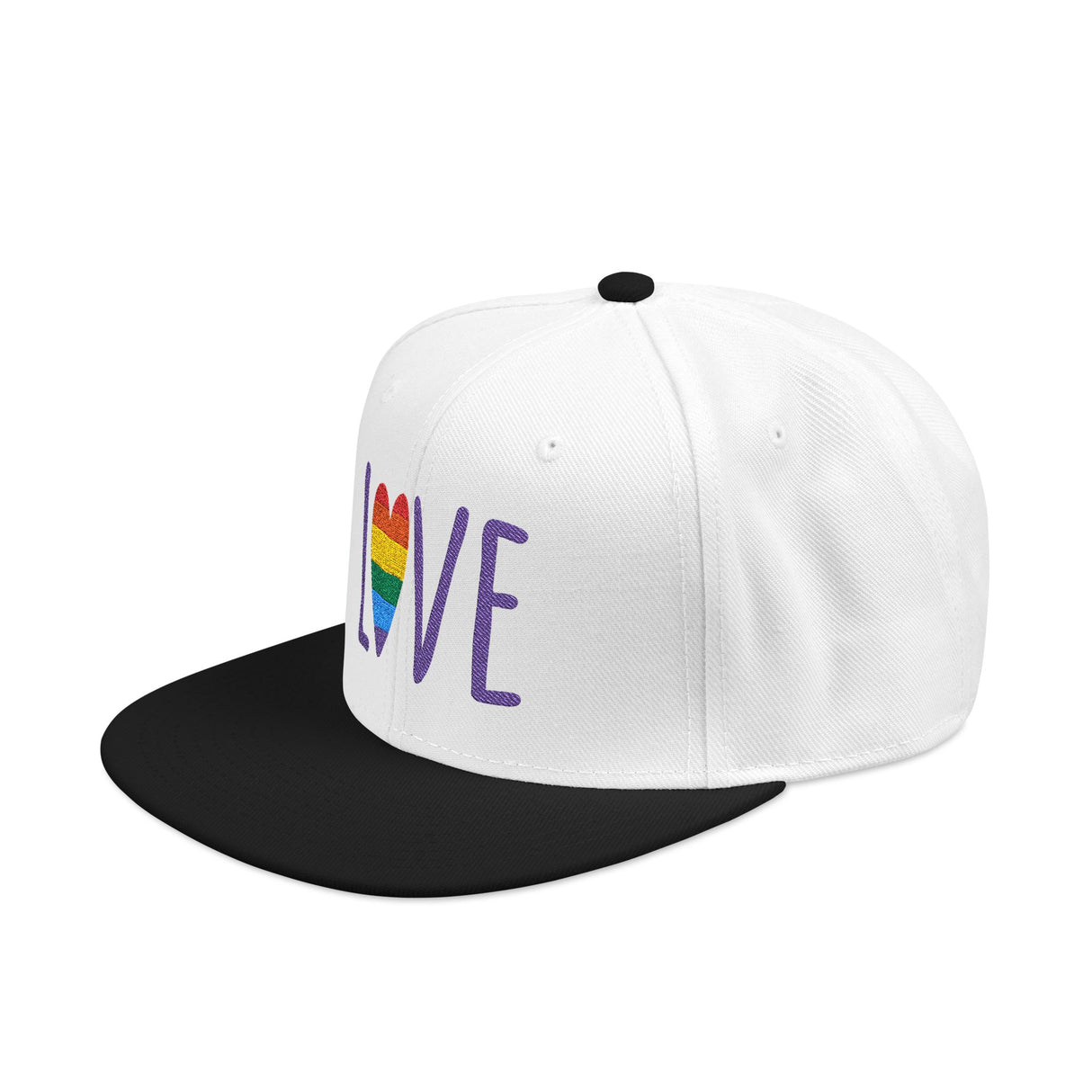 LOVE Rainbow Embroidered Snapback Hat