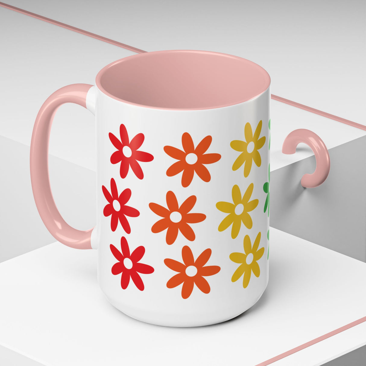 Rainbow Flowers Mug – Sip with Pride - 11oz & 15oz Options