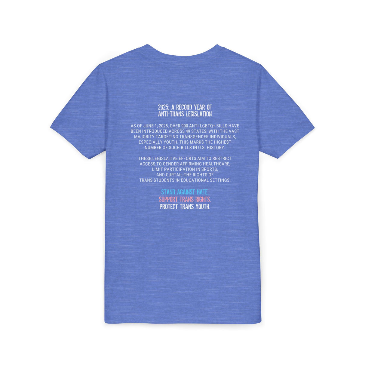 2025 Protect Trans Youth Lightweight Tee – Youth Sizing – Soft Fit, Urgent Message