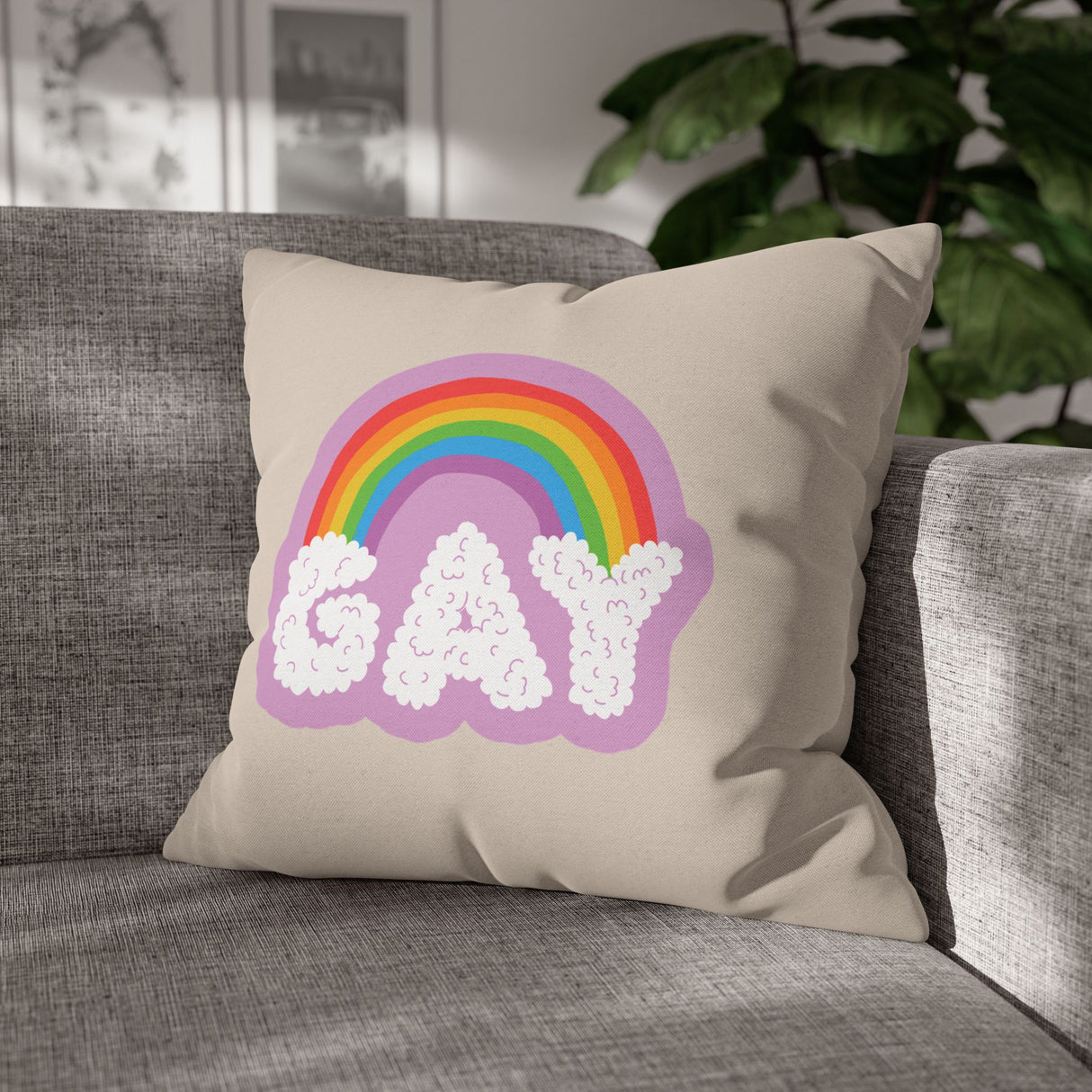 Gay Cloud Pillow Cover – Soft, Sweet, and Proud as Hell