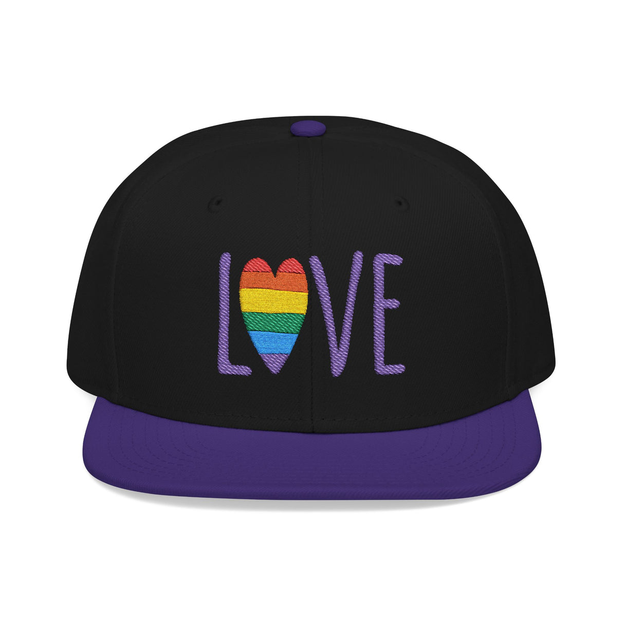 LOVE Rainbow Embroidered Snapback Hat