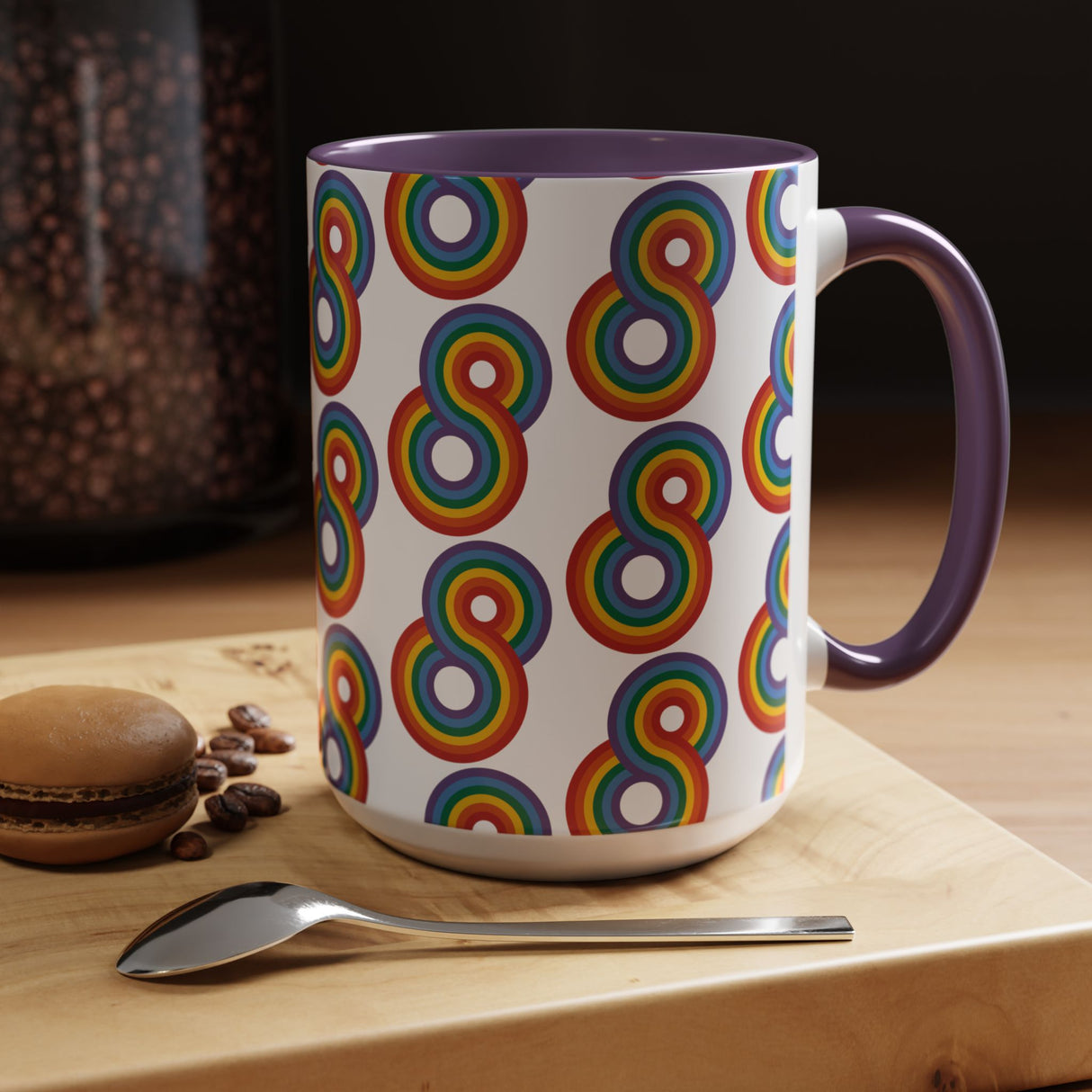 Gayfinity Rainbow Accent Mug – Infinite Pride, One Sip at a Time – 11oz & 15oz Options