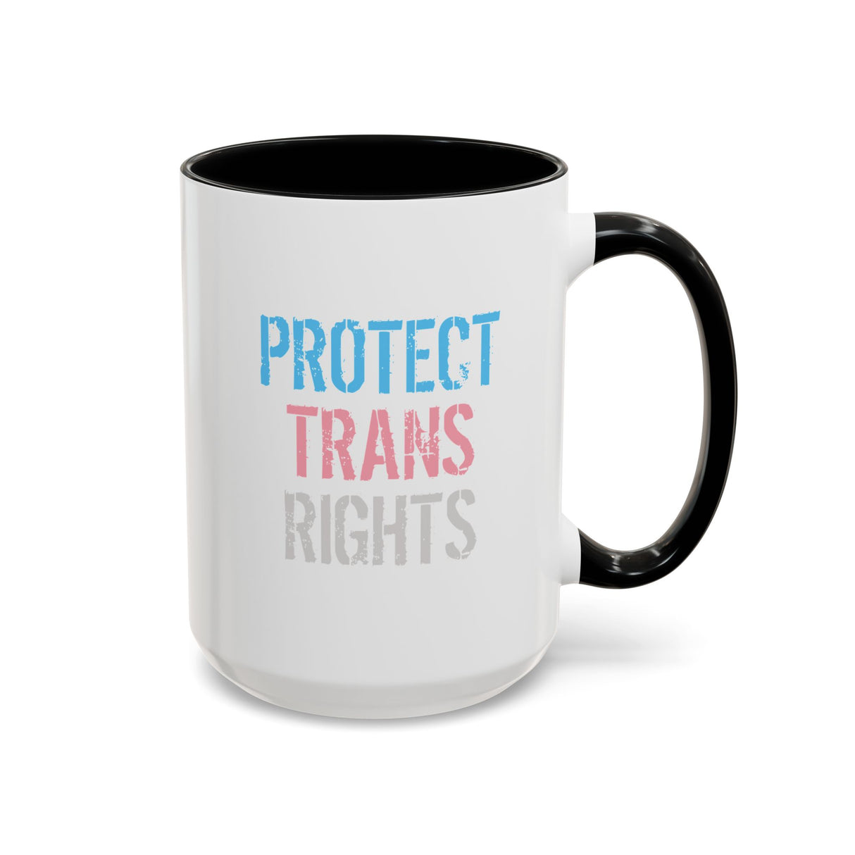 Protect Trans Rights 2025 Accent Mug – Bold Brew, Louder Message