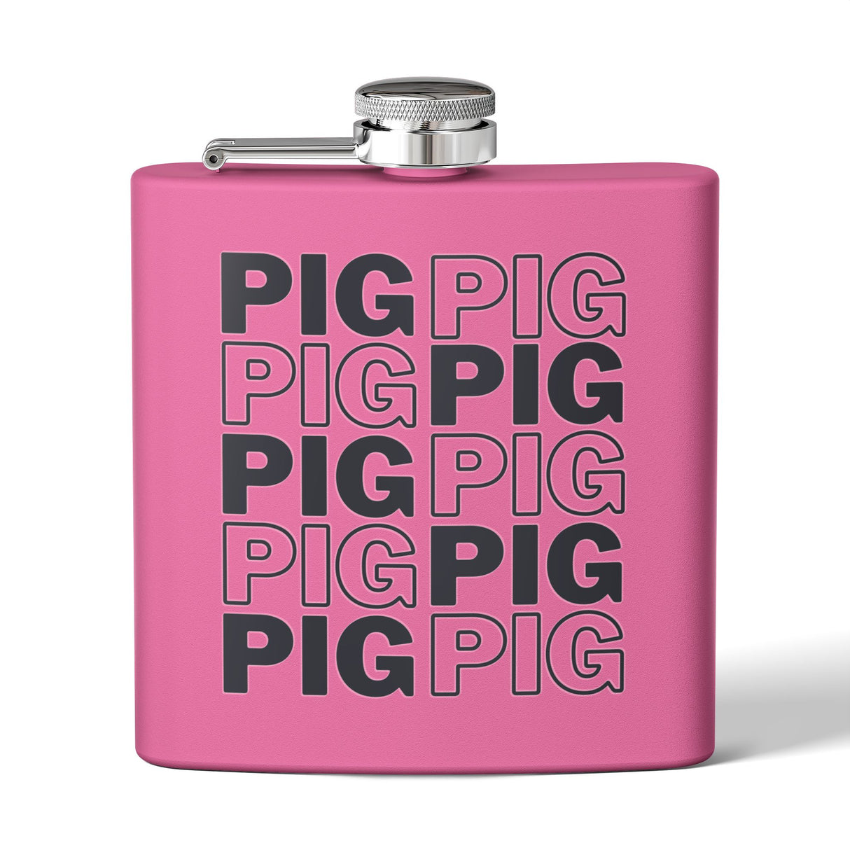 Pig Repeat Elegant Stainless Steel Flask - Inscription, Groomsmen Gift, Personalized Drinking Accessory, Classic Party Favor, Wedding Keepsake