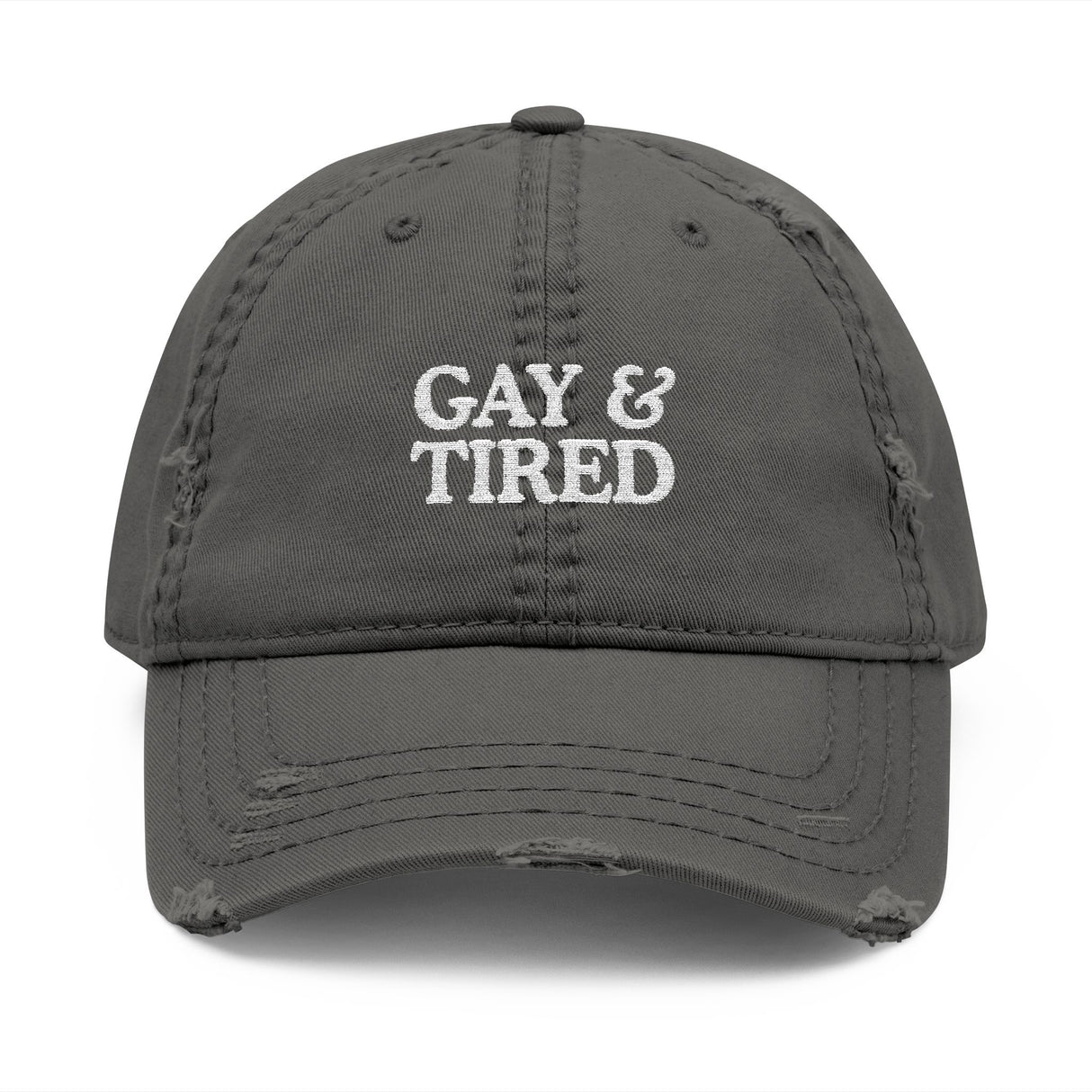 Gay & Tired Distressed Dad Hat