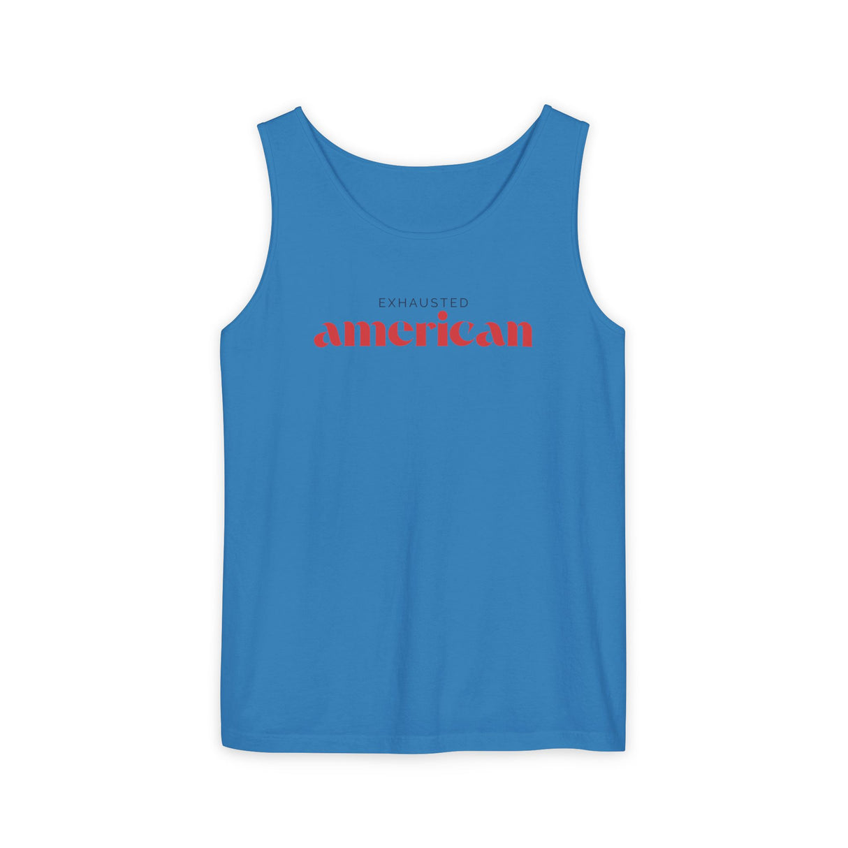 Exhausted American Unisex Tank Top - Casual Summer Wear