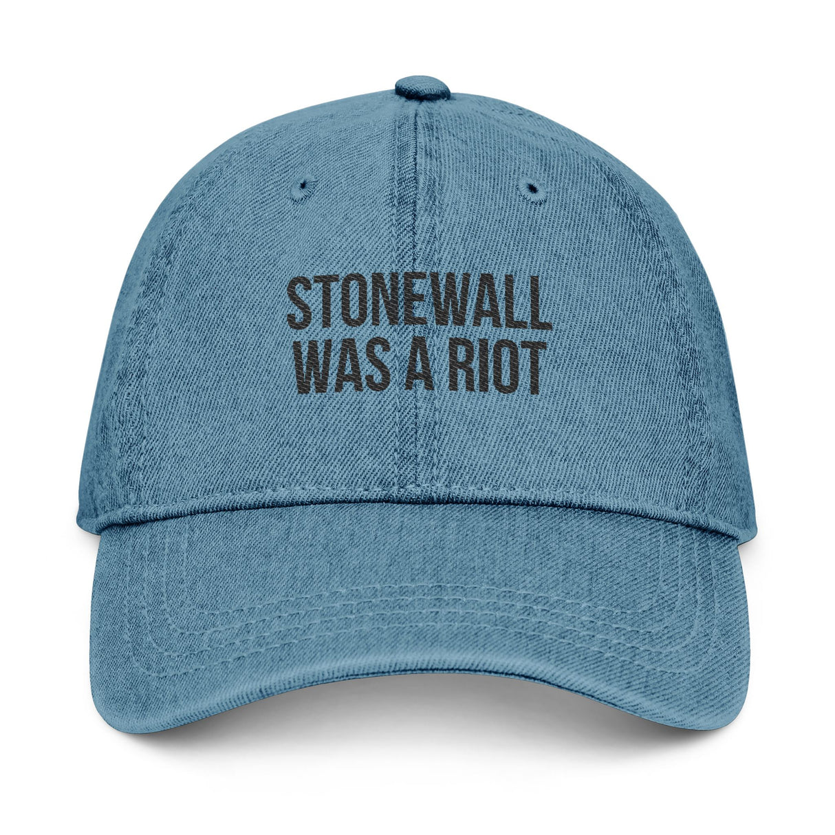 Stonewall Was a Riot Denim Dad Hat – Soft Denim, Sharp Message