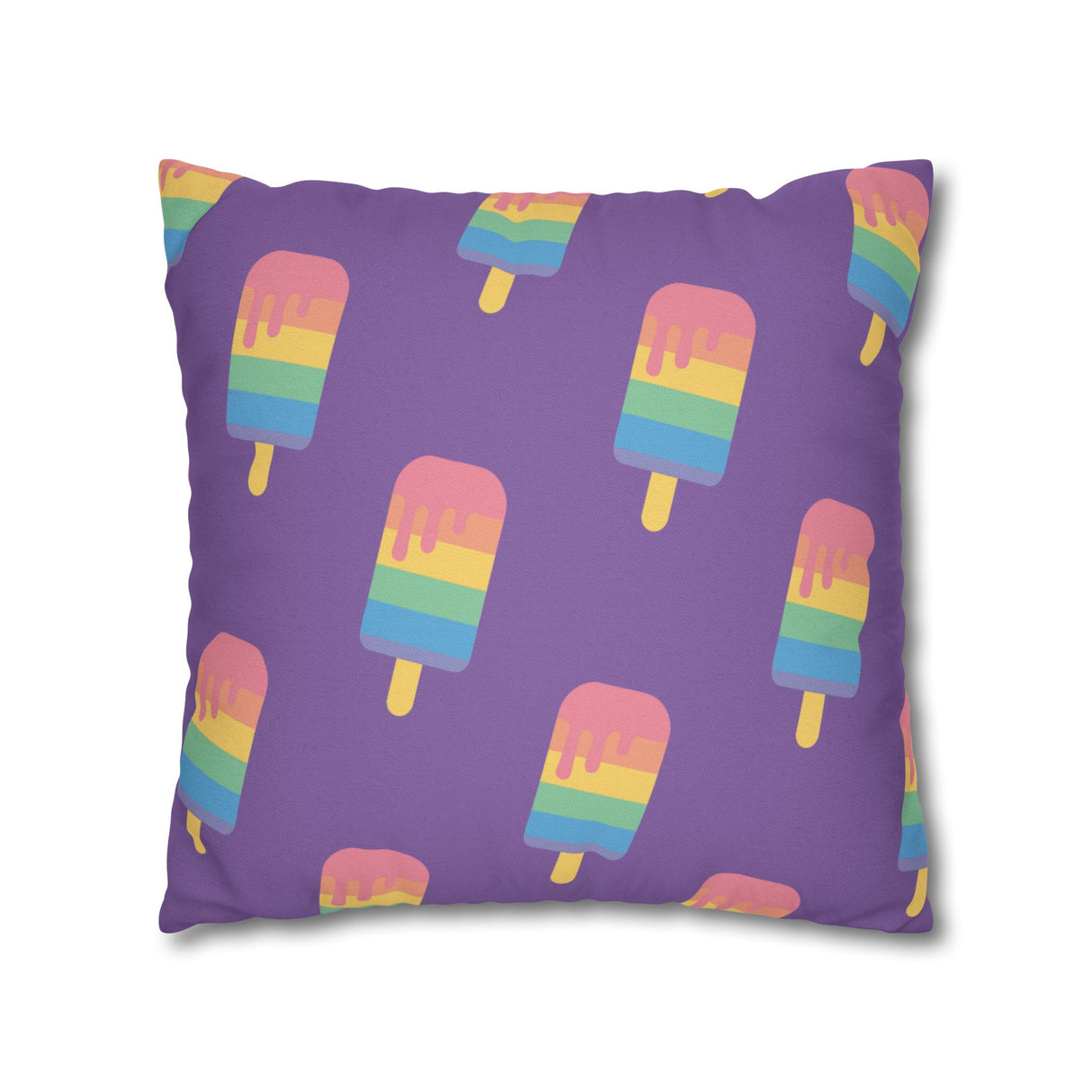 Melting Point Colorful Popsicle Square Pillowcase for Summer Vibes