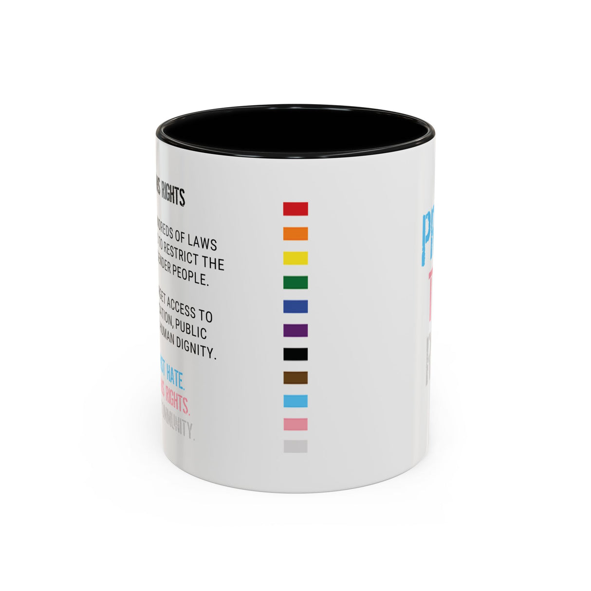 Protect Trans Rights 2025 Accent Mug – Bold Brew, Louder Message