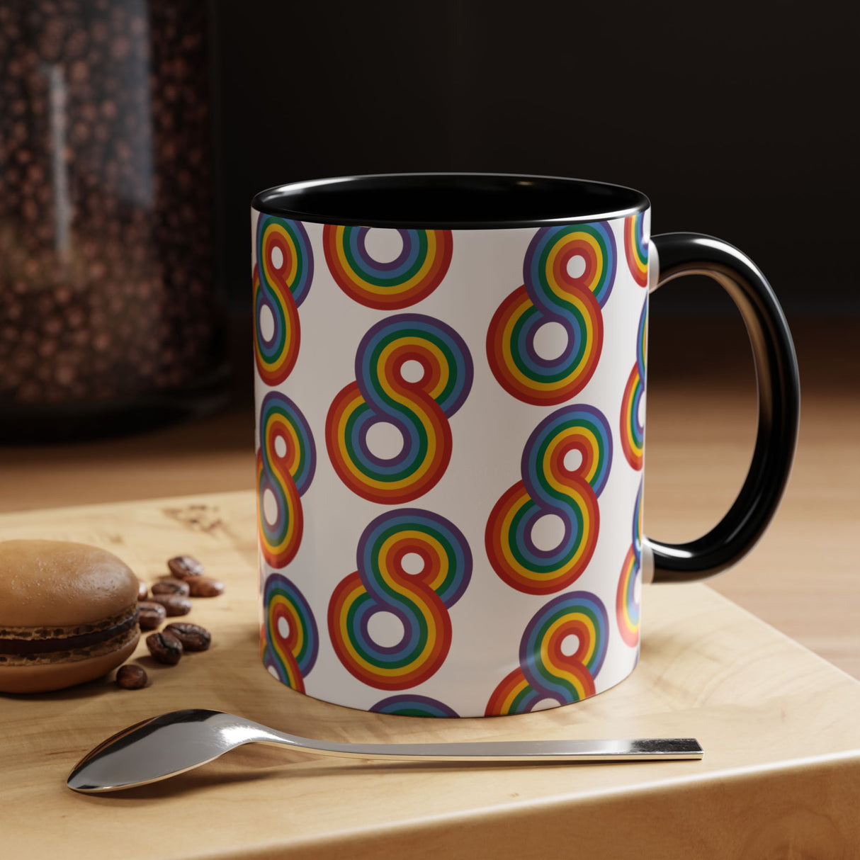 Gayfinity Rainbow Accent Mug – Infinite Pride, One Sip at a Time – 11oz & 15oz Options