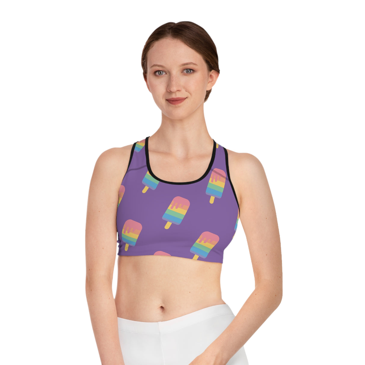 Purple Melting Point Sports Bra - Fun & Vibrant Summer Activewear