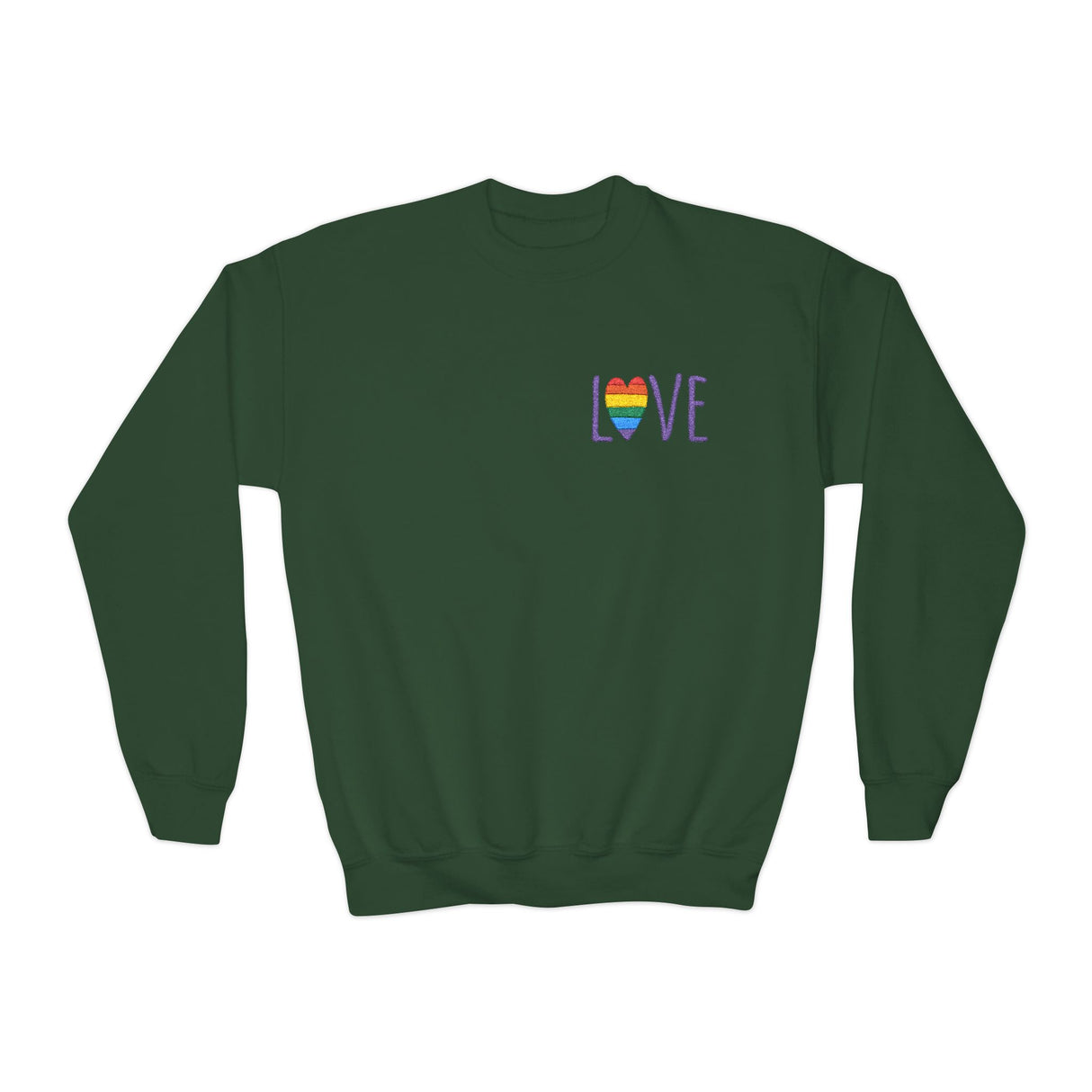 LOVE Rainbow Youth Crewneck Sweatshirt