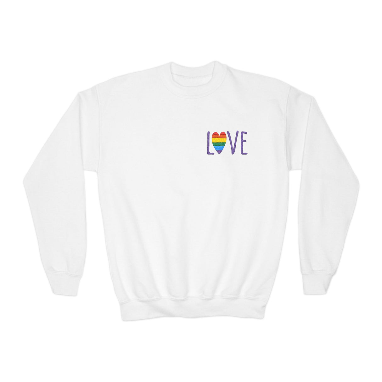 LOVE Rainbow Youth Crewneck Sweatshirt