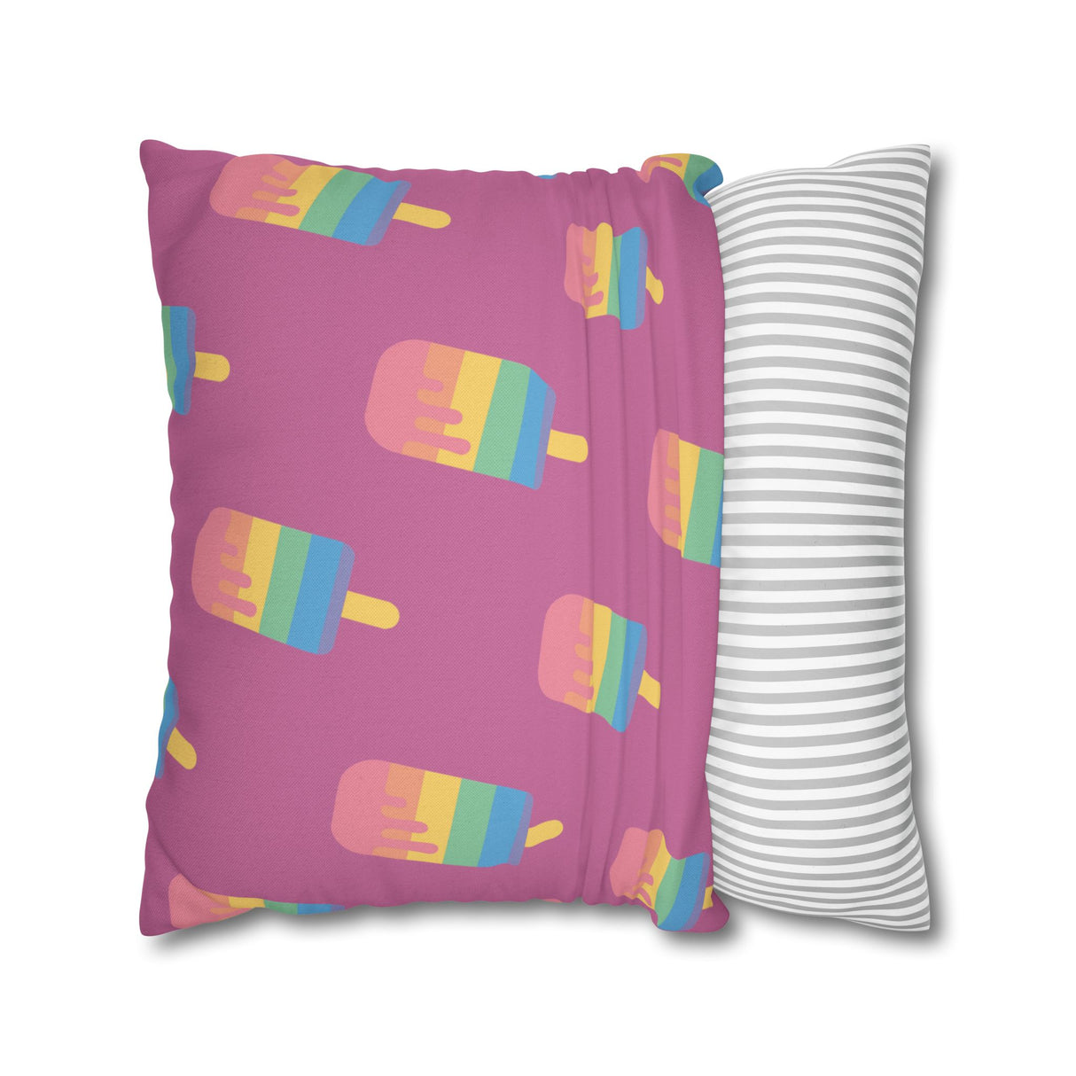 Melting Point Colorful Popsicle Square Pillowcase for Summer Vibes
