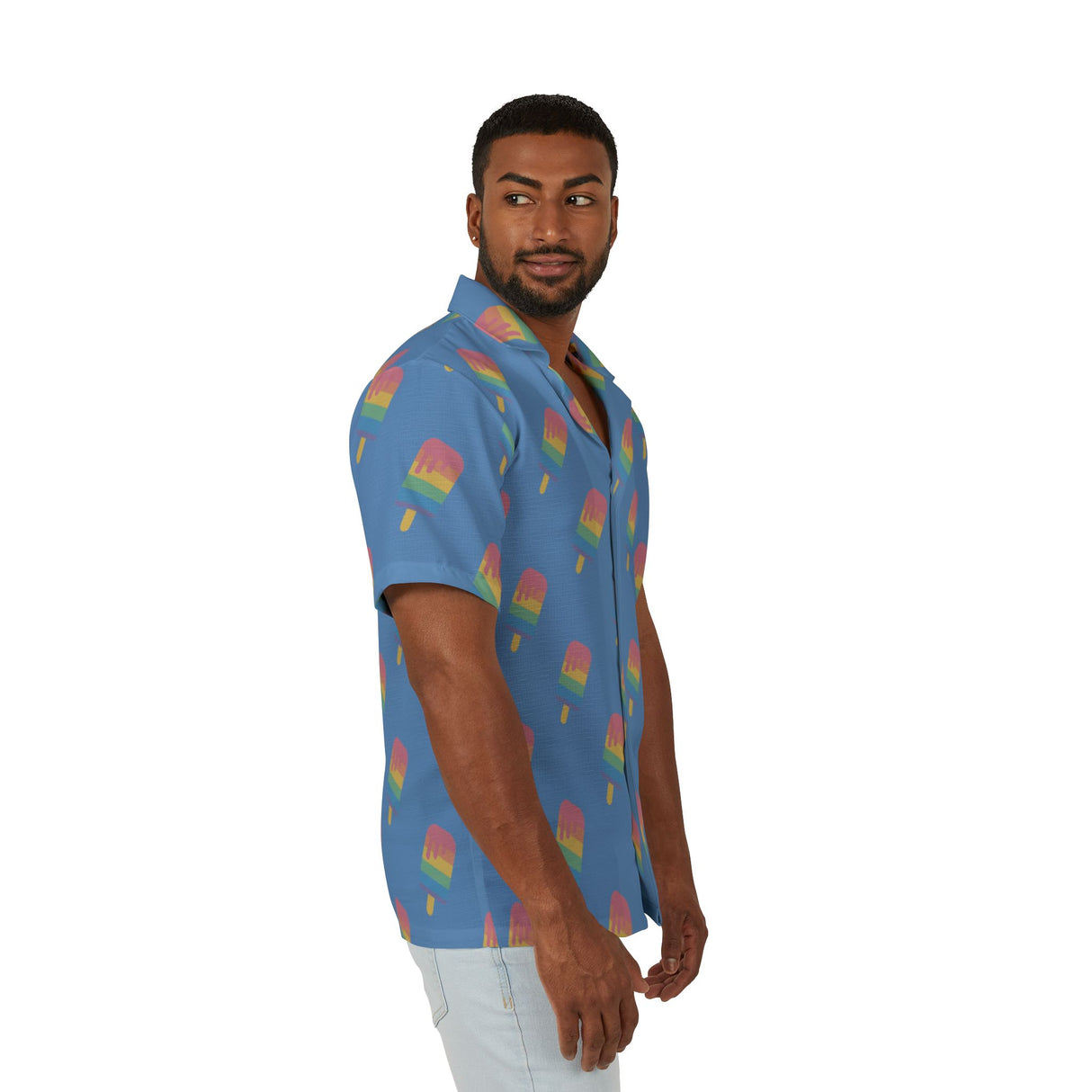 Melting Point Print Hawaiian Camp Shirt for Summer Adventures