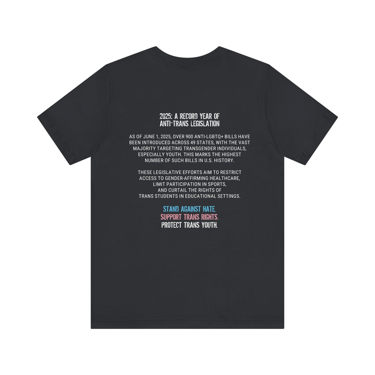 2025 Protect Trans Youth Lightweight Tee – Soft Fit, Urgent Message