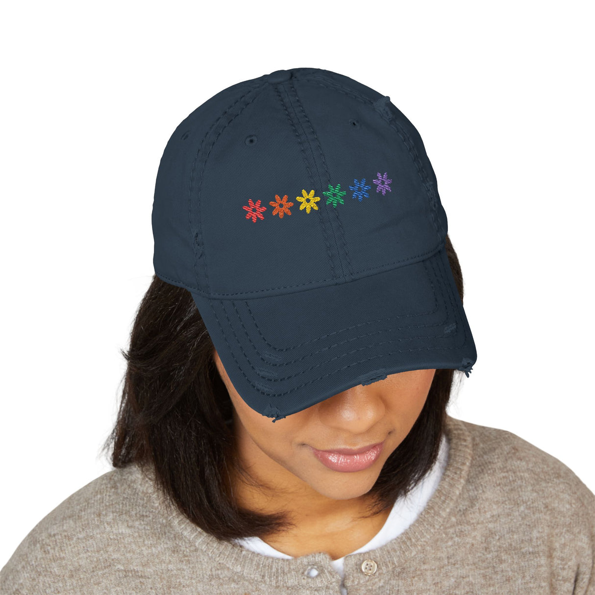 Rainbow Flowers Hat – Soft Petals, Sharp Energy