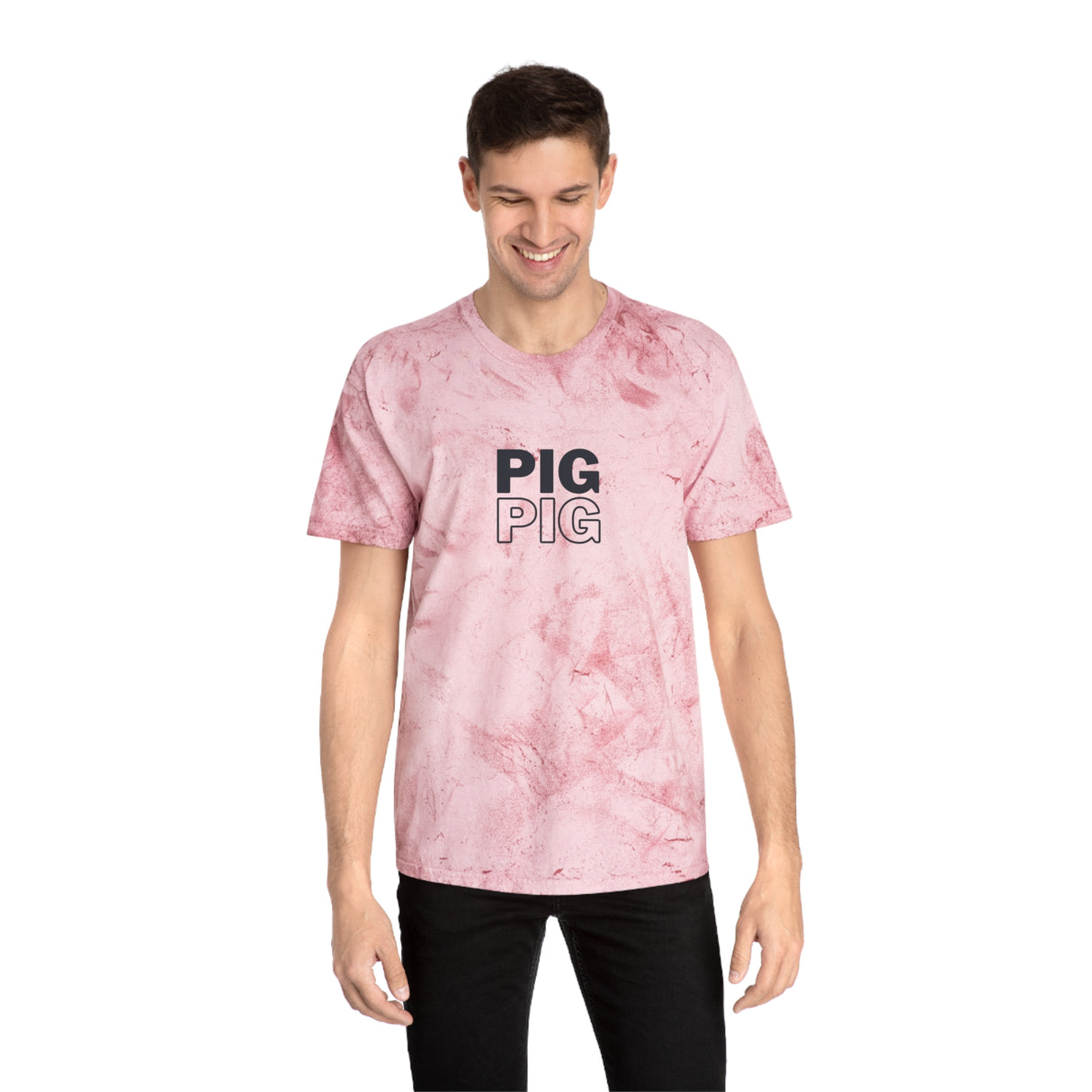Pig Pattern Color Blast T-Shirt - Vibrant Pig Print Tees for Fun-Loving Individuals