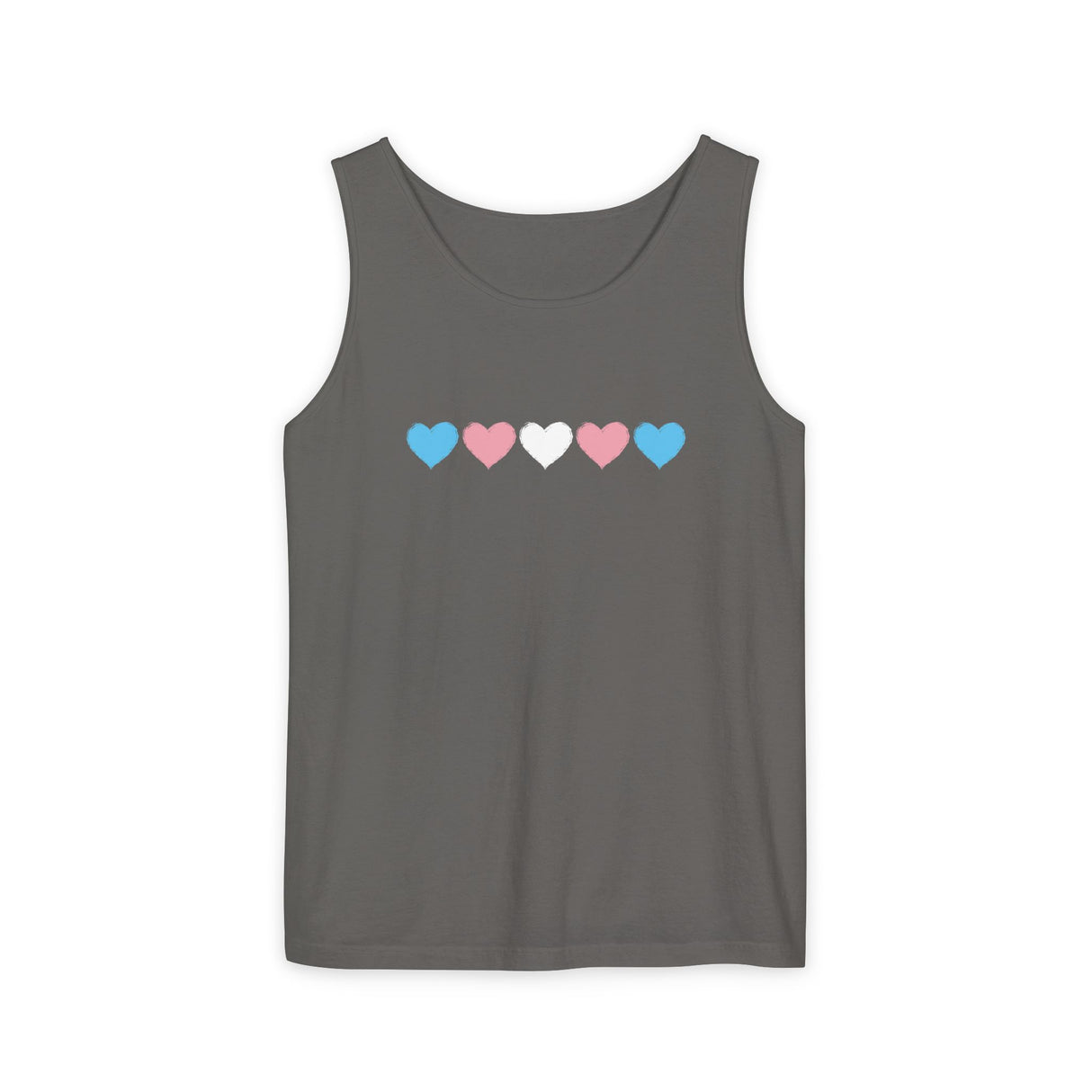 Trans Rainbow Brushstrokes Heavyweight Tank – Washed Feel, Worn With Pride