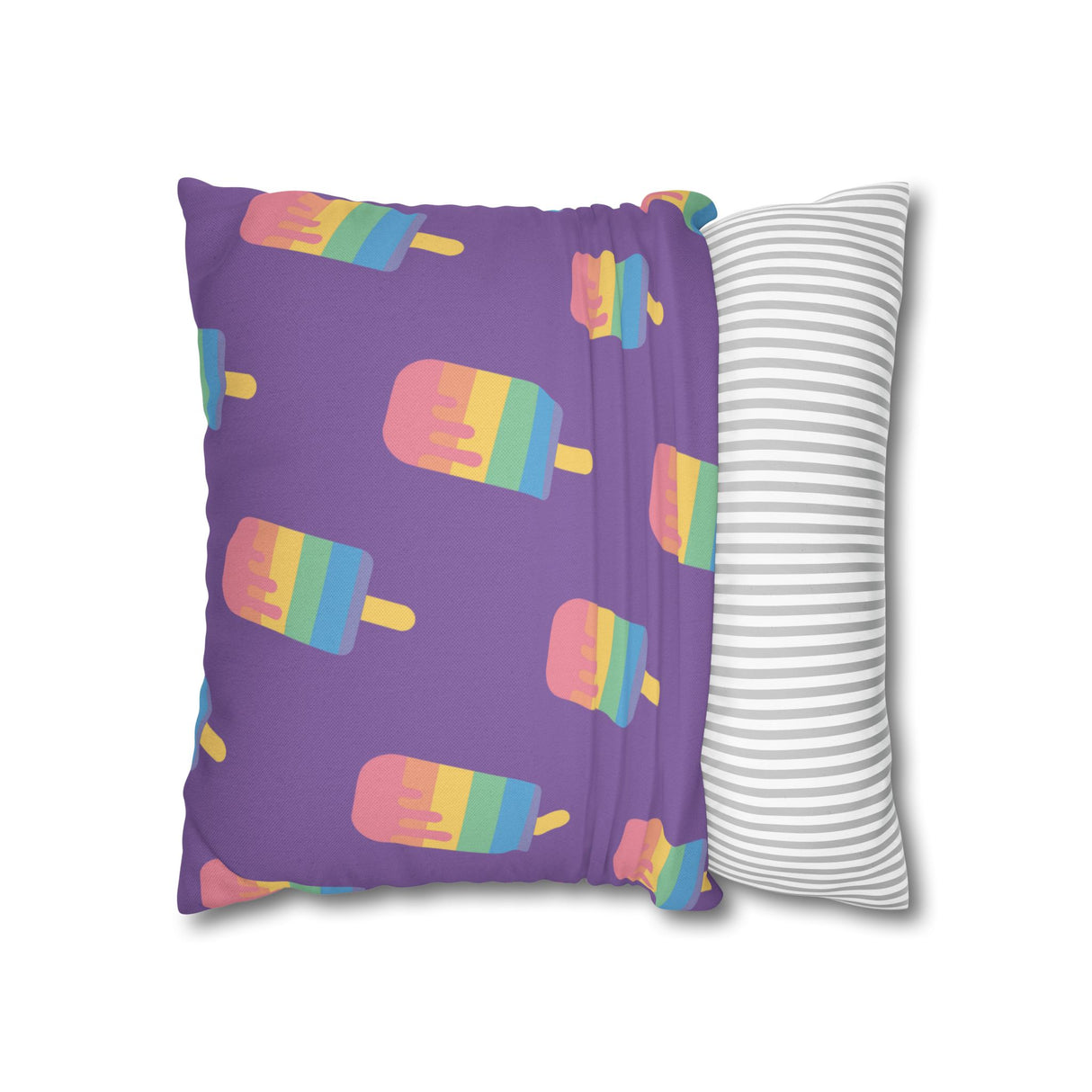 Melting Point Colorful Popsicle Square Pillowcase for Summer Vibes