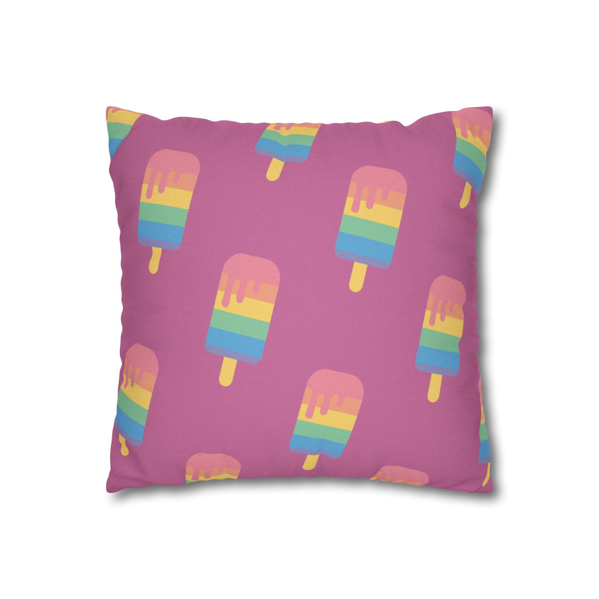 Melting Point Colorful Popsicle Square Pillowcase for Summer Vibes