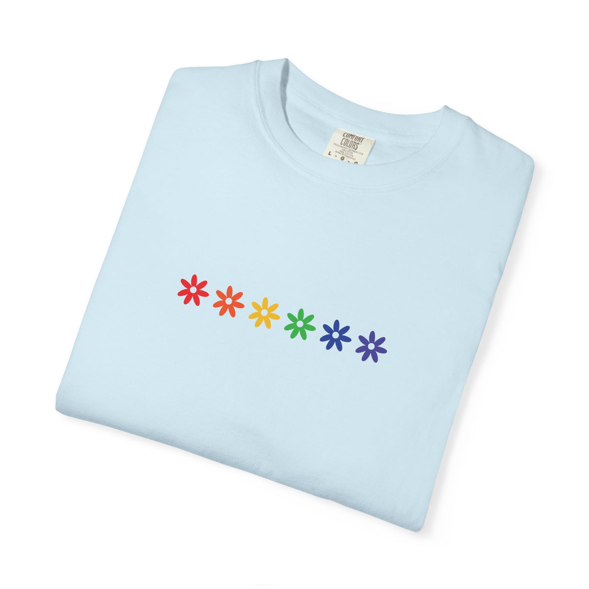 Rainbow Flowers Tee – Washed-In Comfort, Worn-With Pride