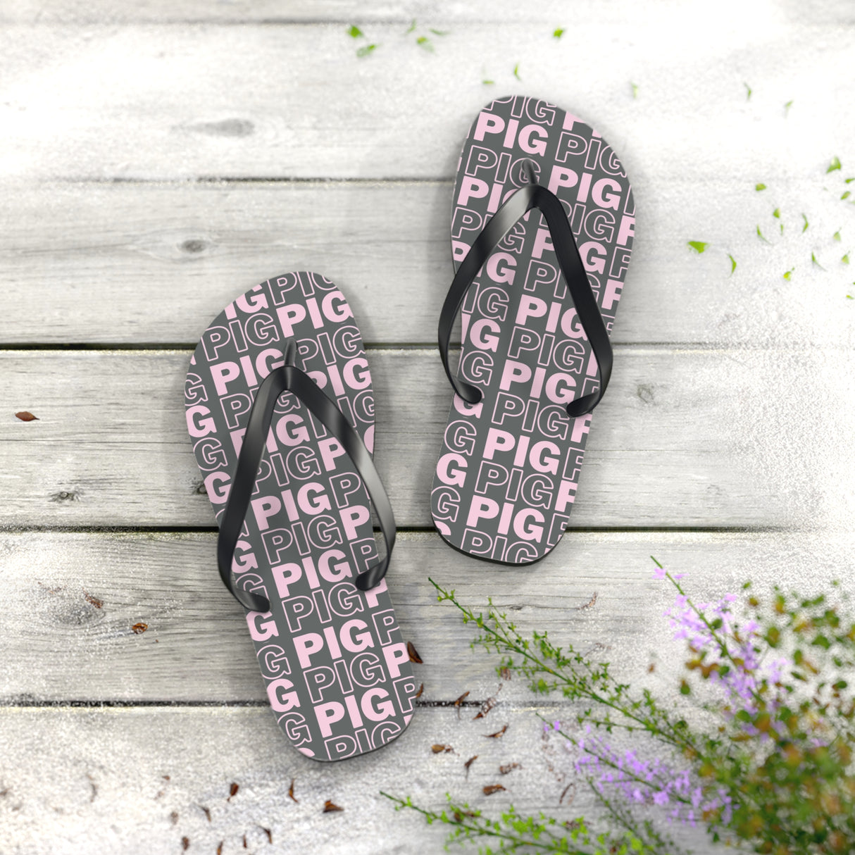 Trendy Pig Print Flip Flops – Comfortable Summer Sandals for Casual Outings