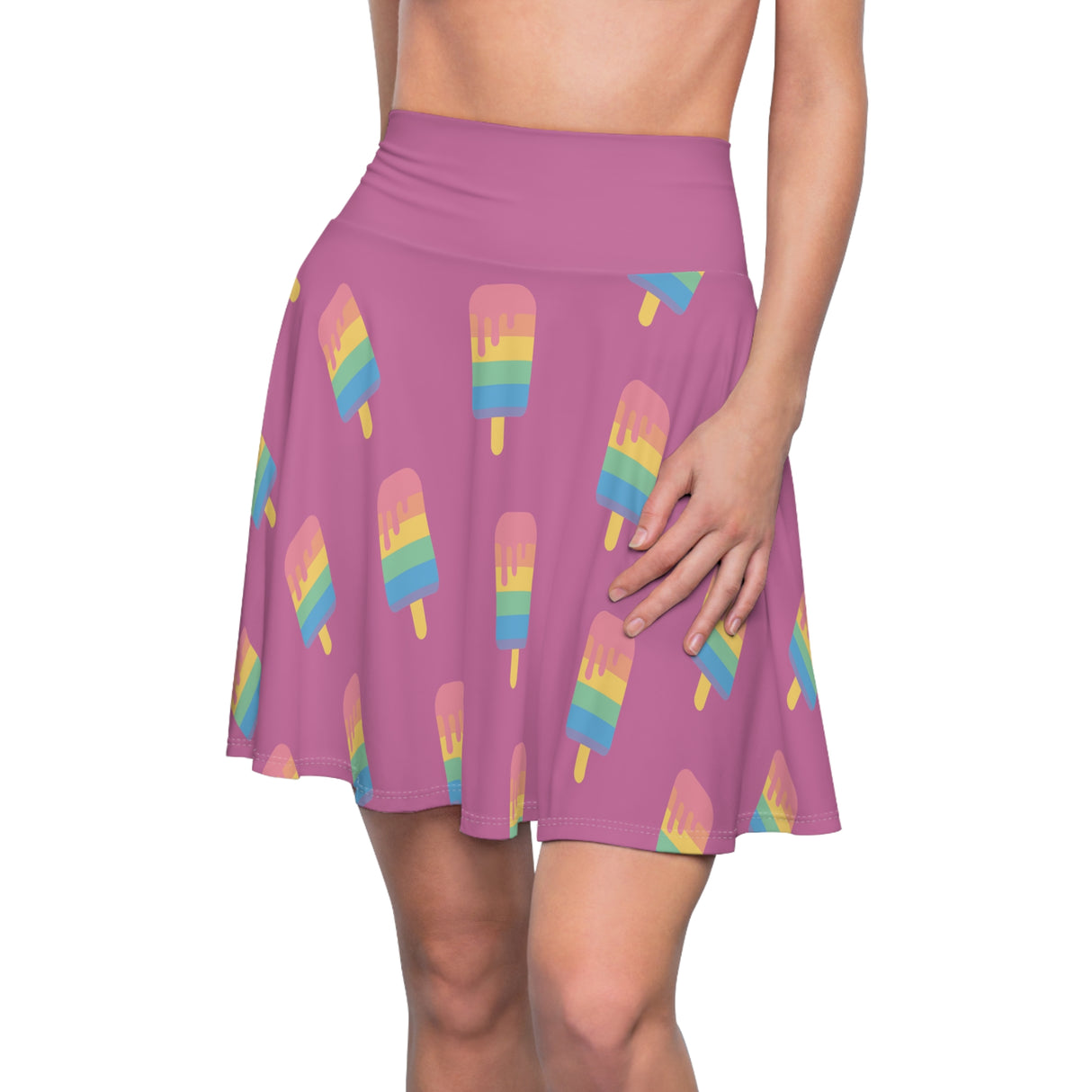 Pink Melting Point Women's Skater Skirt - Playful Summer Fashion