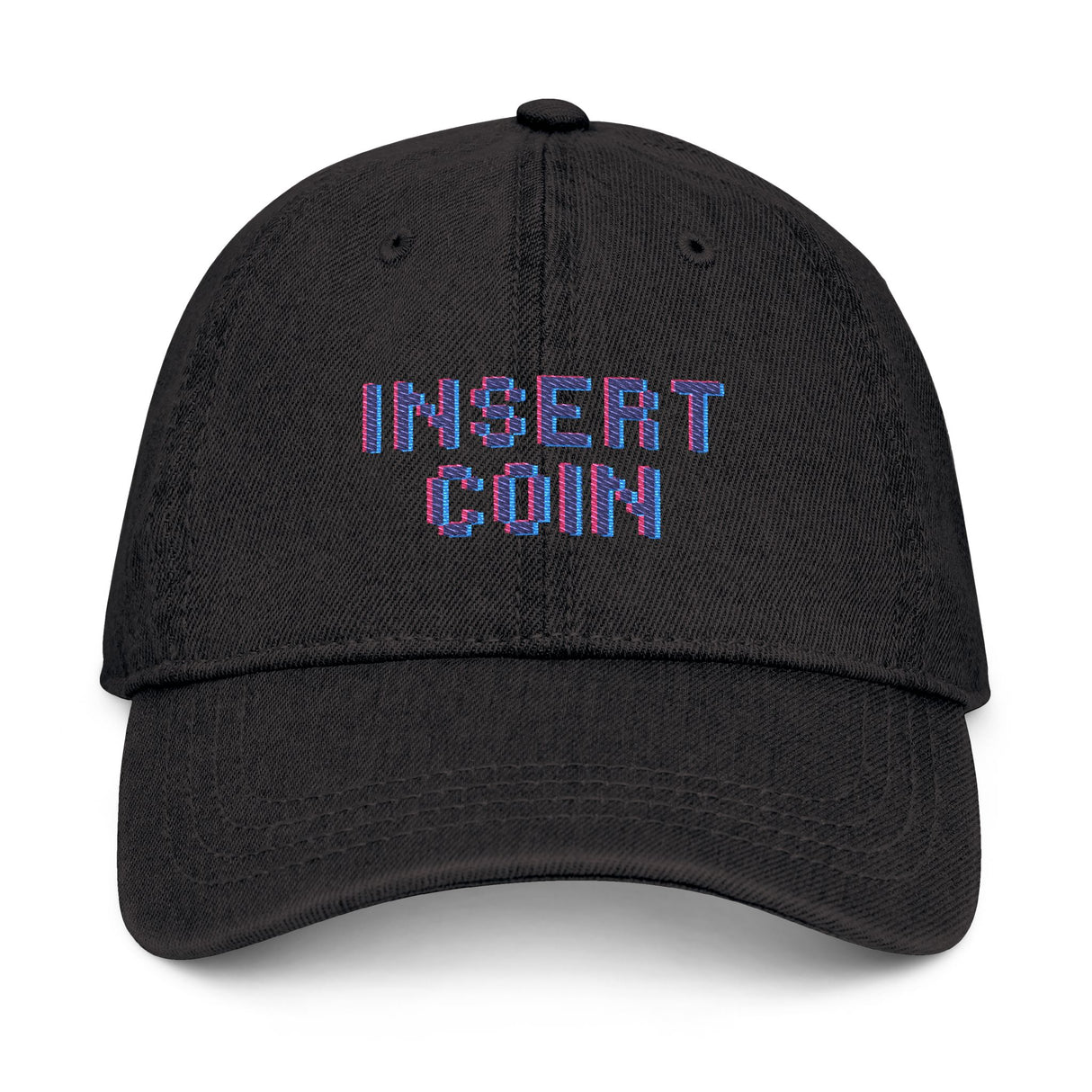 Insert Coin Embroidered Denim Hat