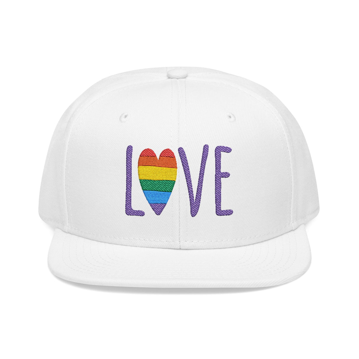 LOVE Rainbow Embroidered Snapback Hat