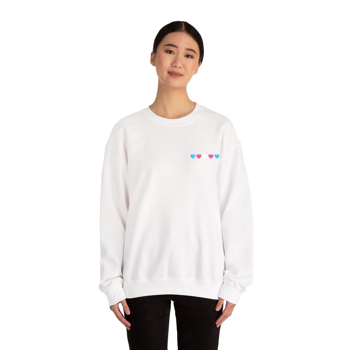 Trans Heart Embroidered Sweatshirt – Clean Lines, Clear Message