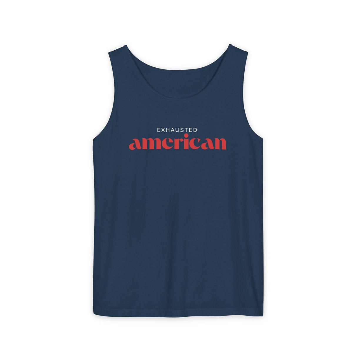 Exhausted American Unisex Tank Top - Casual Summer Wear
