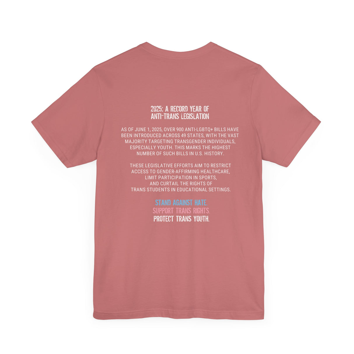 2025 Protect Trans Youth Lightweight Tee – Soft Fit, Urgent Message