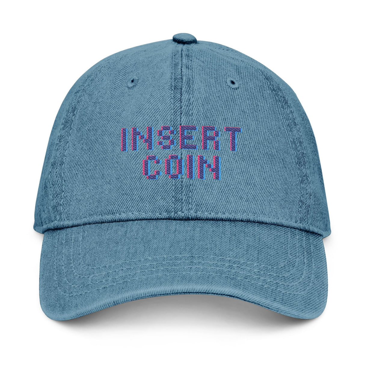 Insert Coin Embroidered Denim Hat