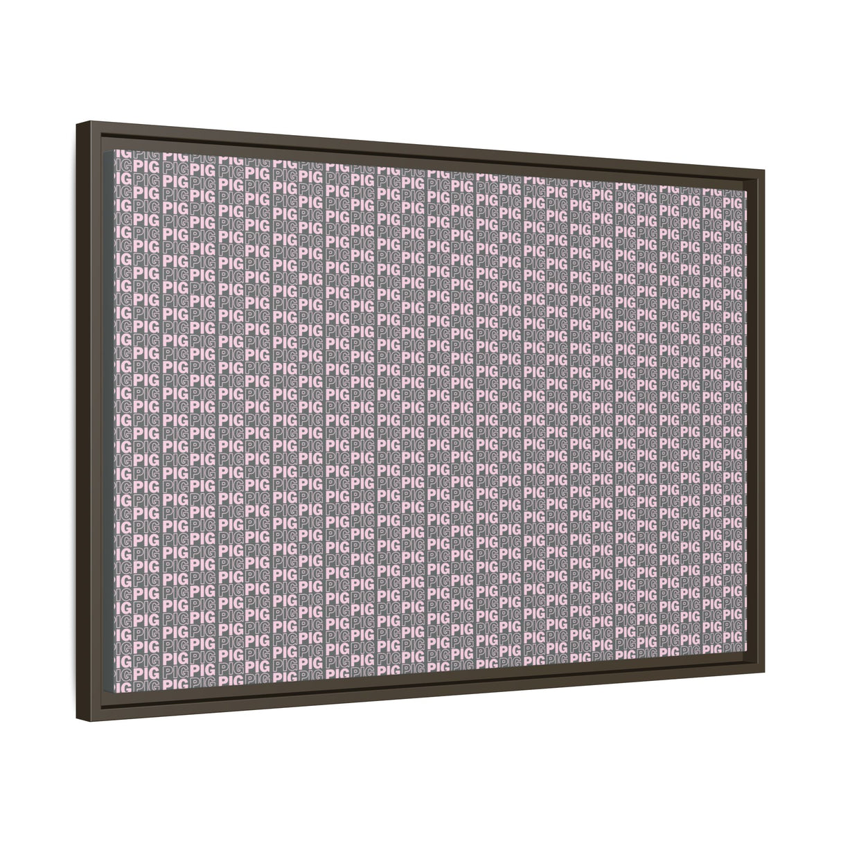 Framed Wall Art - Pink Pig Pattern Design, Modern Home Decor, Fun Kitchen Wall Art