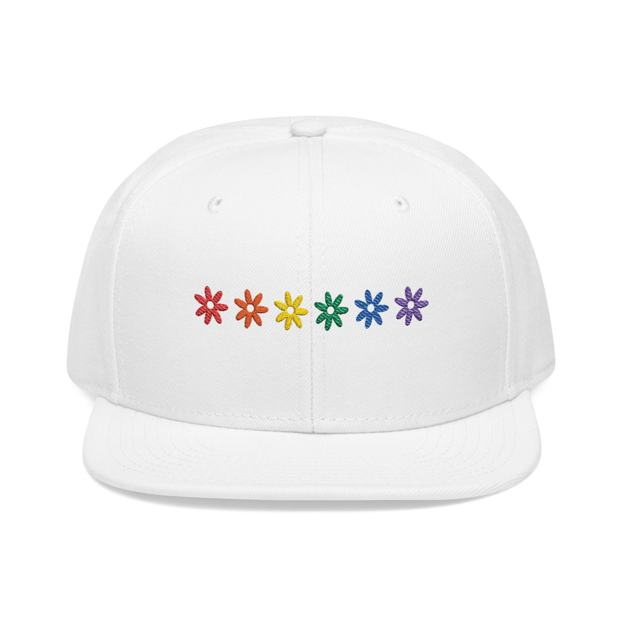 Rainbow Flowers Snapback Hat – Blooms with Bite